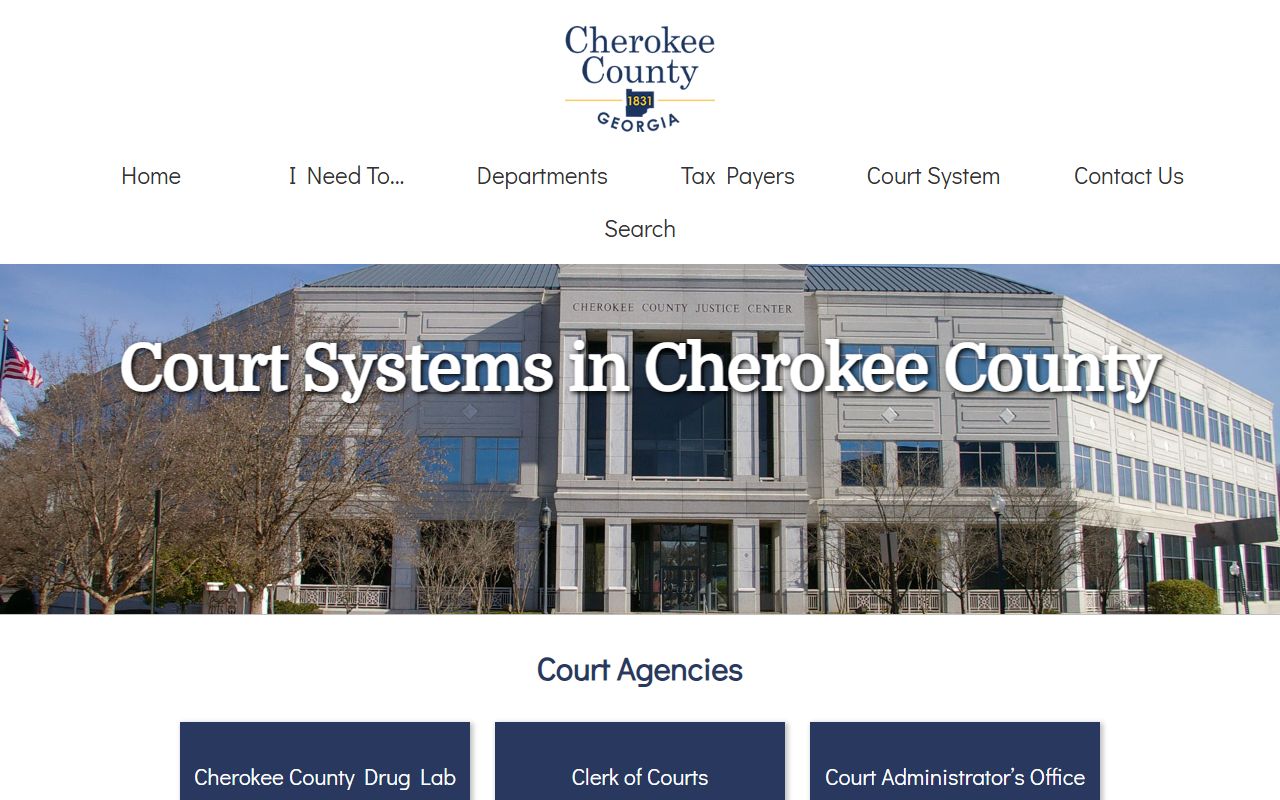Cherokee County Court records landing directory on cherokeecountyga.gov