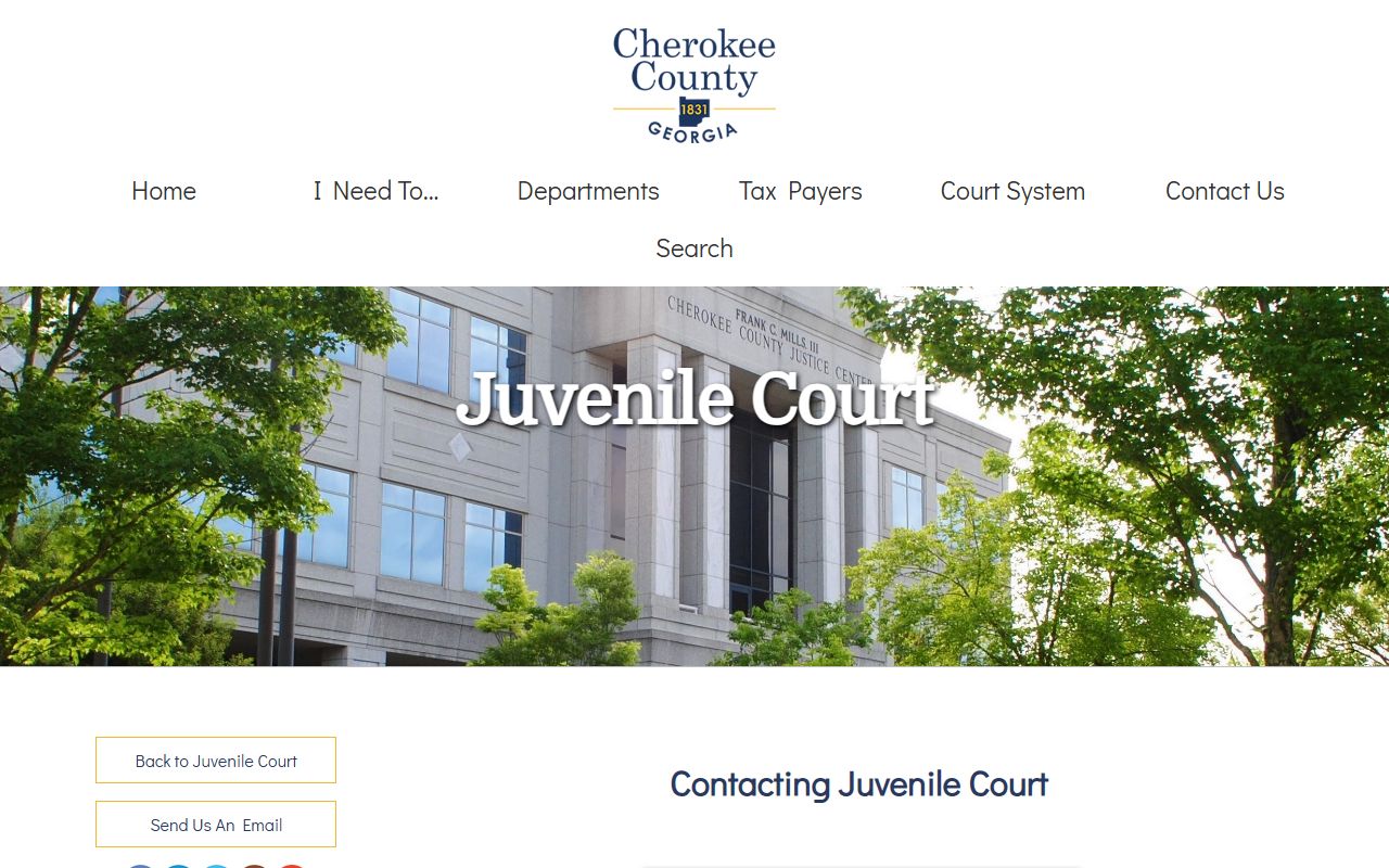 Cherokee County Court records Juvenile Court contact page