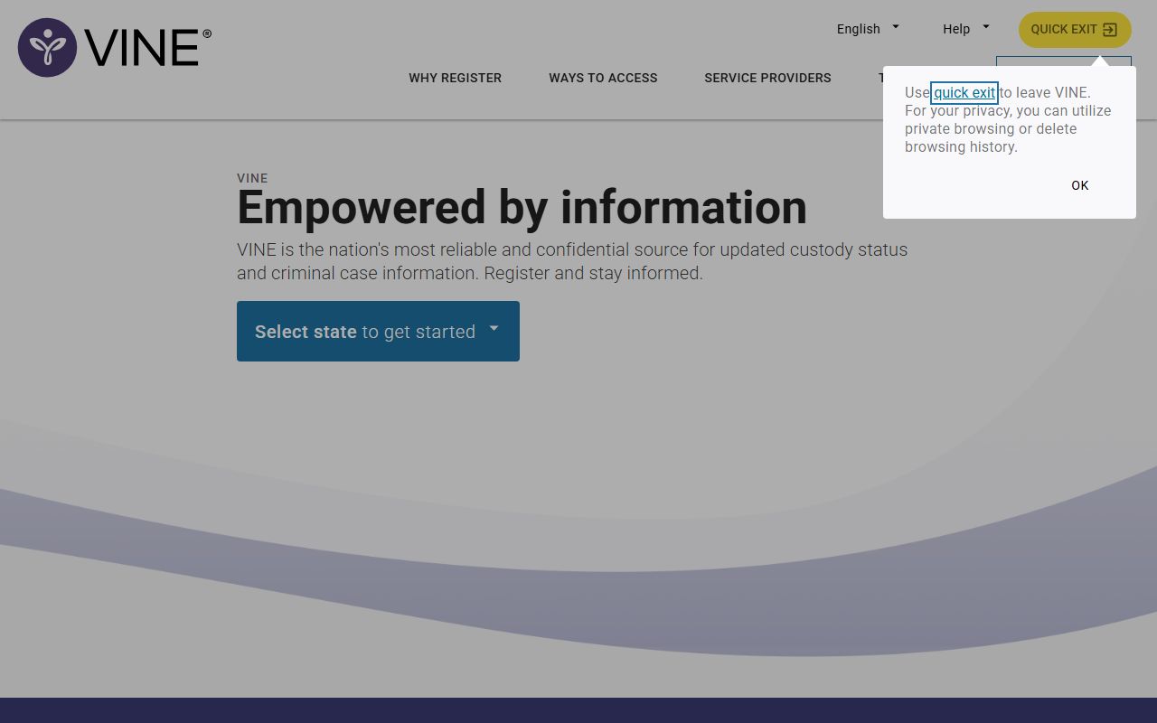 Cherokee County released inmates VINELink victim notification and custody status portal